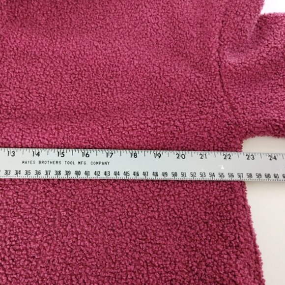 ELLE Women's Quarter Zip Fleece Sweater Large Pink Relaxed Fit - Picture 6 of 9